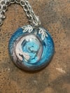 Red and Blue Swirl Pendant Necklace