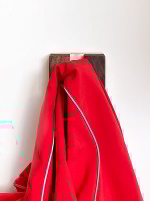 Image of Piane Coat hat hanger, Walnut and Maple Wood Flip Down Rack, Keyhold Mount, Single Wooden Hanger