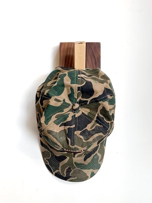 Image of Piane Coat hat hanger, Walnut and Maple Wood Flip Down Rack, Keyhold Mount, Single Wooden Hanger