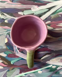 Image 4 of CARTOON MUG 𓊤 (lilac + pale green)