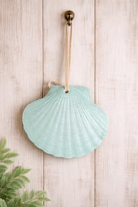 Image 2 of Hanging shell ornament aqua design with crab