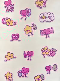 Image 3 of Star and Heart Silly Sticker Sheet