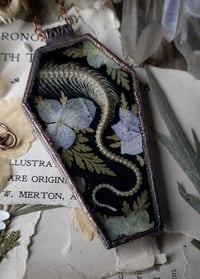 Image 2 of Coffin Amulet - Snake Tail Skeleton and Floral