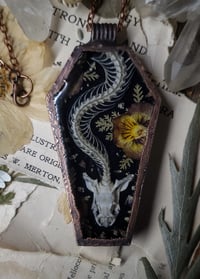Image 1 of Copy of Coffin Amulet - Snake Skull Skeleton and Floral