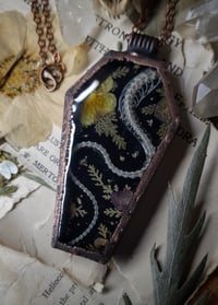 Image 2 of Coffin Amulet - Snake Spine Skeleton and Floral