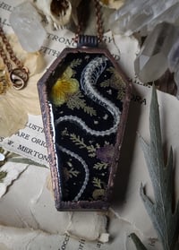 Image 3 of Coffin Amulet - Snake Spine Skeleton and Floral
