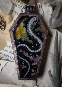 Image 5 of Coffin Amulet - Snake Spine Skeleton and Floral