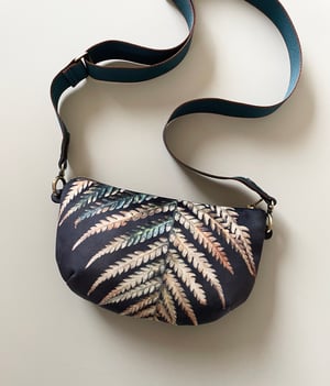 Image of Fern frond, crossbody velvet bag