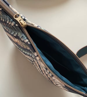 Image of Fern frond, crossbody velvet bag