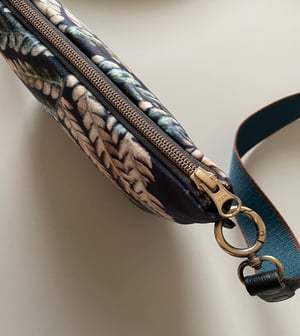 Image of Fern frond, crossbody velvet bag