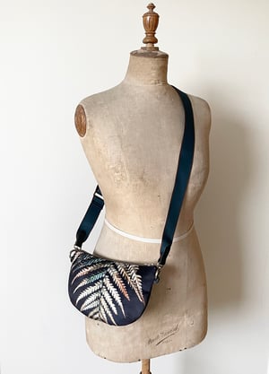 Image of Fern frond, crossbody velvet bag