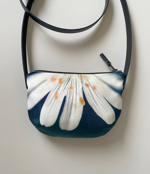 Image of Stitchwort flower, crossbody velvet bag