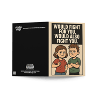 Image 5 of Fighting Siblings - Birthday Greeting card