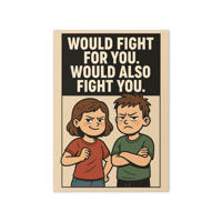 Image 1 of Fighting Siblings - Birthday Greeting card