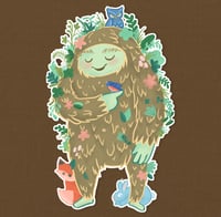 Image 1 of "Cute Cryptid Friends - Sasquatch" Vinyl Sticker
