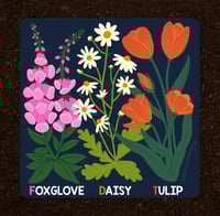 Image 1 of “Foxglove Daisy Tulip” Vinyl Sticker