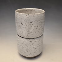 Image 1 of Glossy White Stacking Cup Set of 2