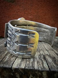 Image 7 of WL&A Handmade Old Style Ingot Whirling Log Royston Cuff - Size 7 to 7.5in Wrist - Weight 135 Grams