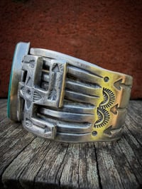 Image 6 of WL&A Handmade Old Style Ingot Whirling Log Royston Cuff - Size 7 to 7.5in Wrist - Weight 135 Grams