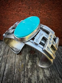 Image 2 of WL&A Handmade Old Style Ingot Whirling Log Royston Cuff - Size 7 to 7.5in Wrist - Weight 135 Grams