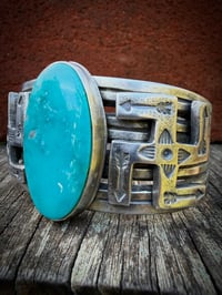 Image 3 of WL&A Handmade Old Style Ingot Whirling Log Royston Cuff - Size 7 to 7.5in Wrist - Weight 135 Grams