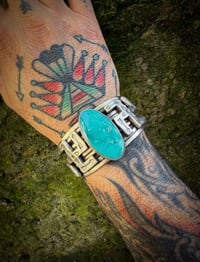 Image 4 of WL&A Handmade Old Style Ingot Whirling Log Royston Cuff - Size 7 to 7.5in Wrist - Weight 135 Grams