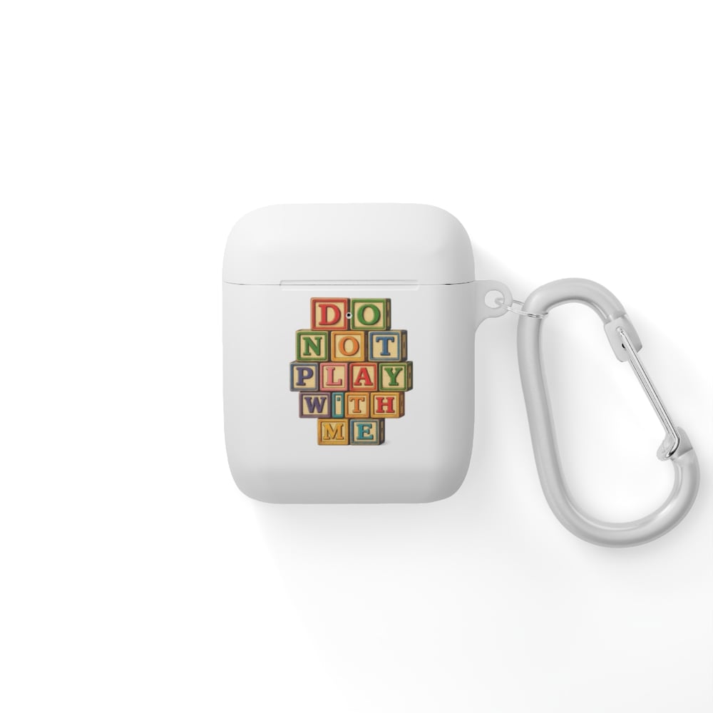 Image of AirPods Case — "Do Not Play With Me" Baby Blocks Design