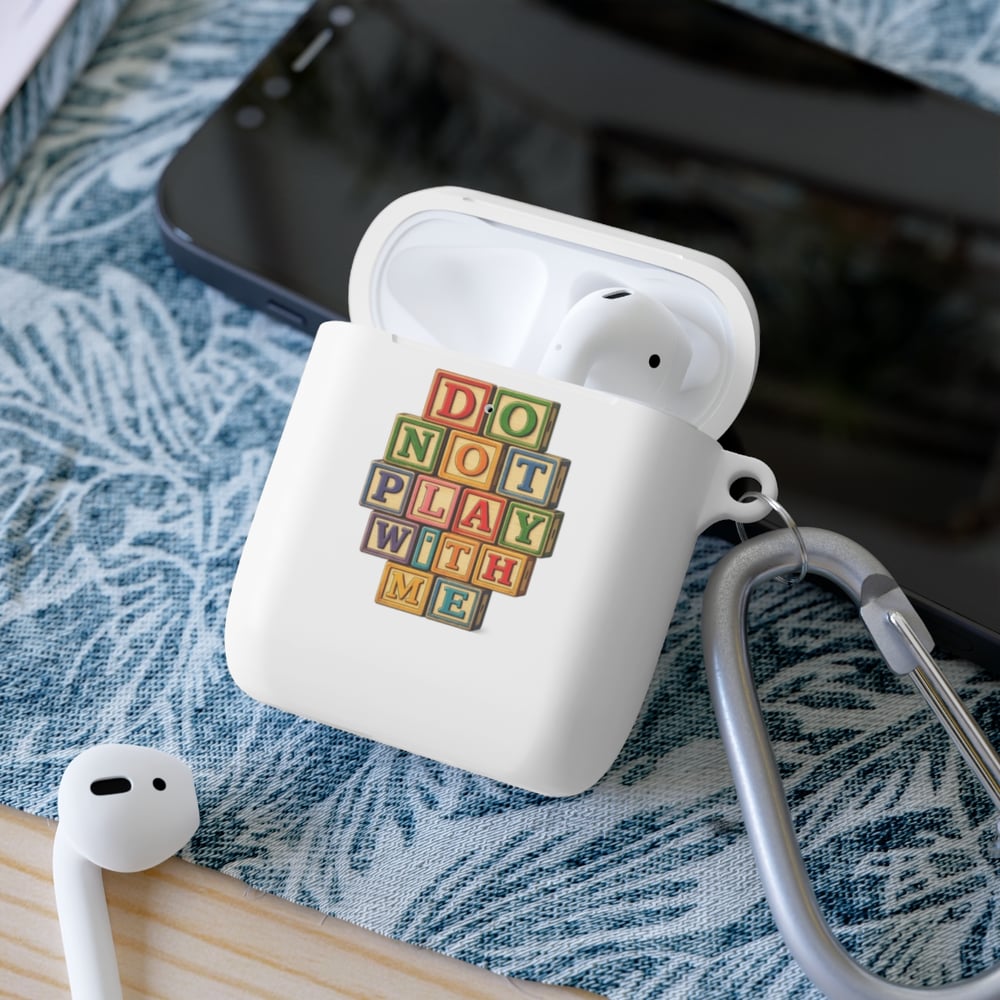 Image of AirPods Case — "Do Not Play With Me" Baby Blocks Design
