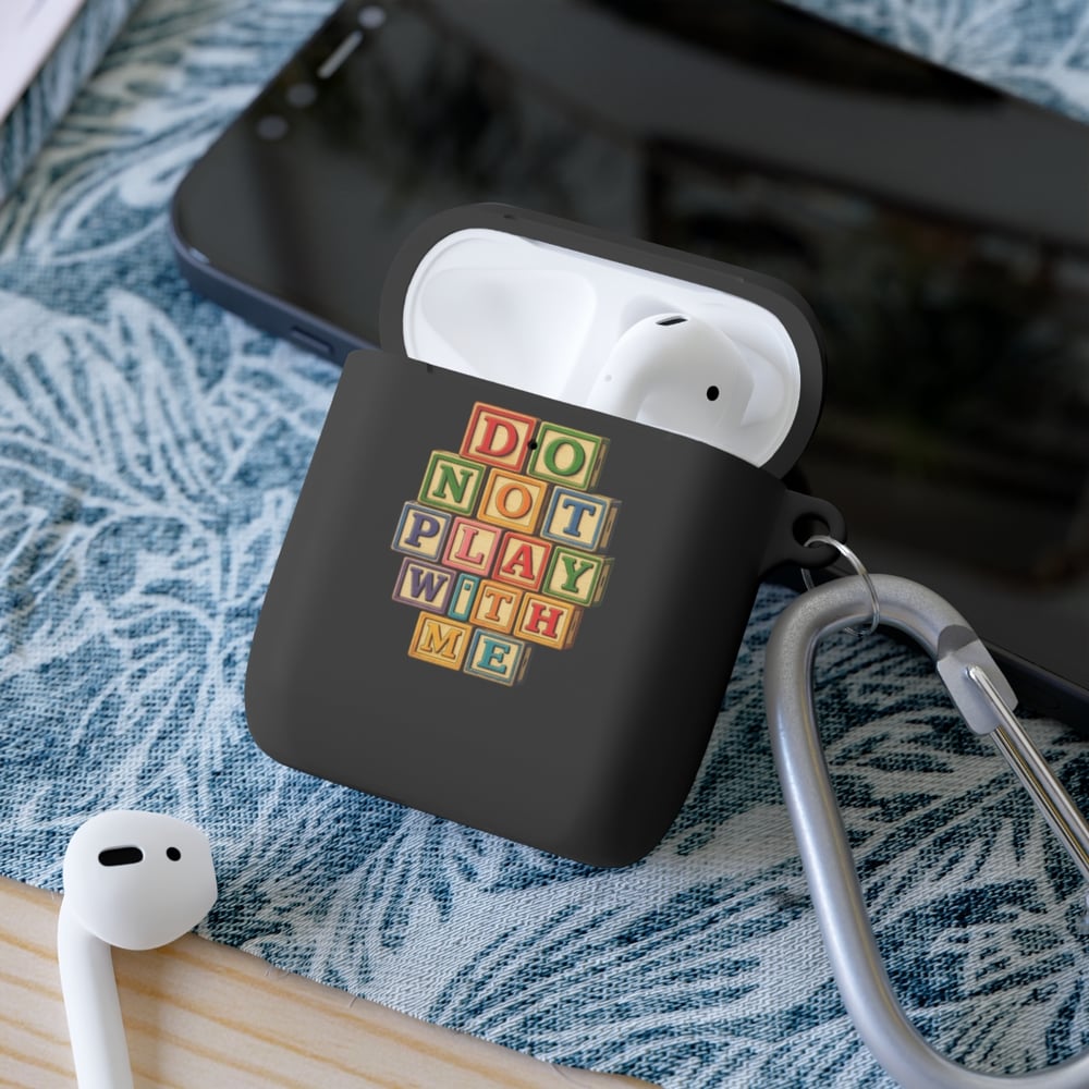 Image of AirPods Case — "Do Not Play With Me" Baby Blocks Design