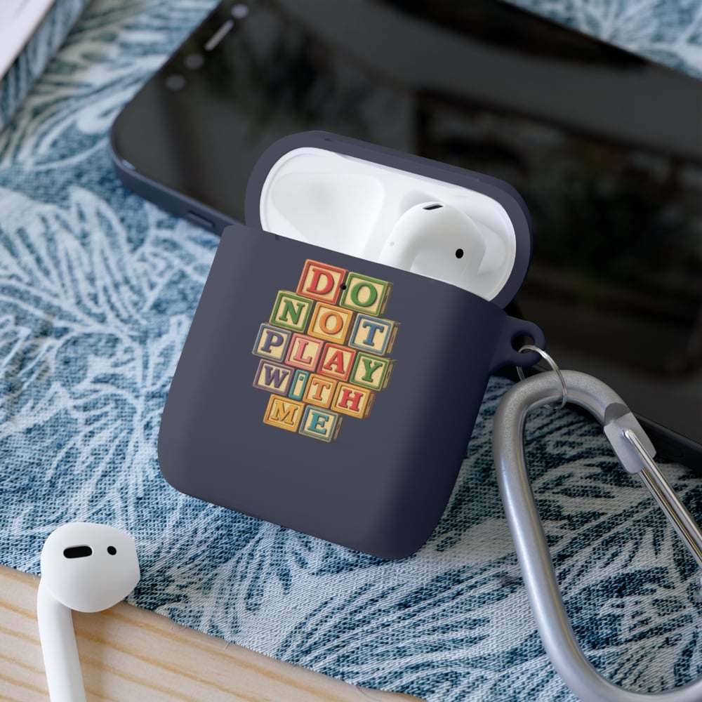 Image of AirPods Case — "Do Not Play With Me" Baby Blocks Design