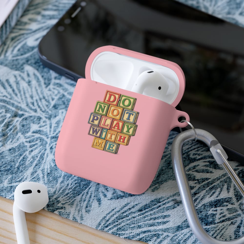 Image of AirPods Case — "Do Not Play With Me" Baby Blocks Design
