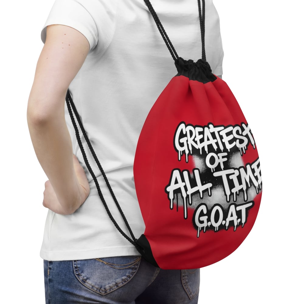 Image of Greatest of All Time G.O.A.T. Drawstring Bag