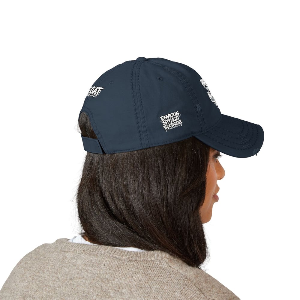 Image of Distressed Embroidered "Greatest of All Time" (G.O.A.T.) Dad Hat — Vintage Streetwear Cap