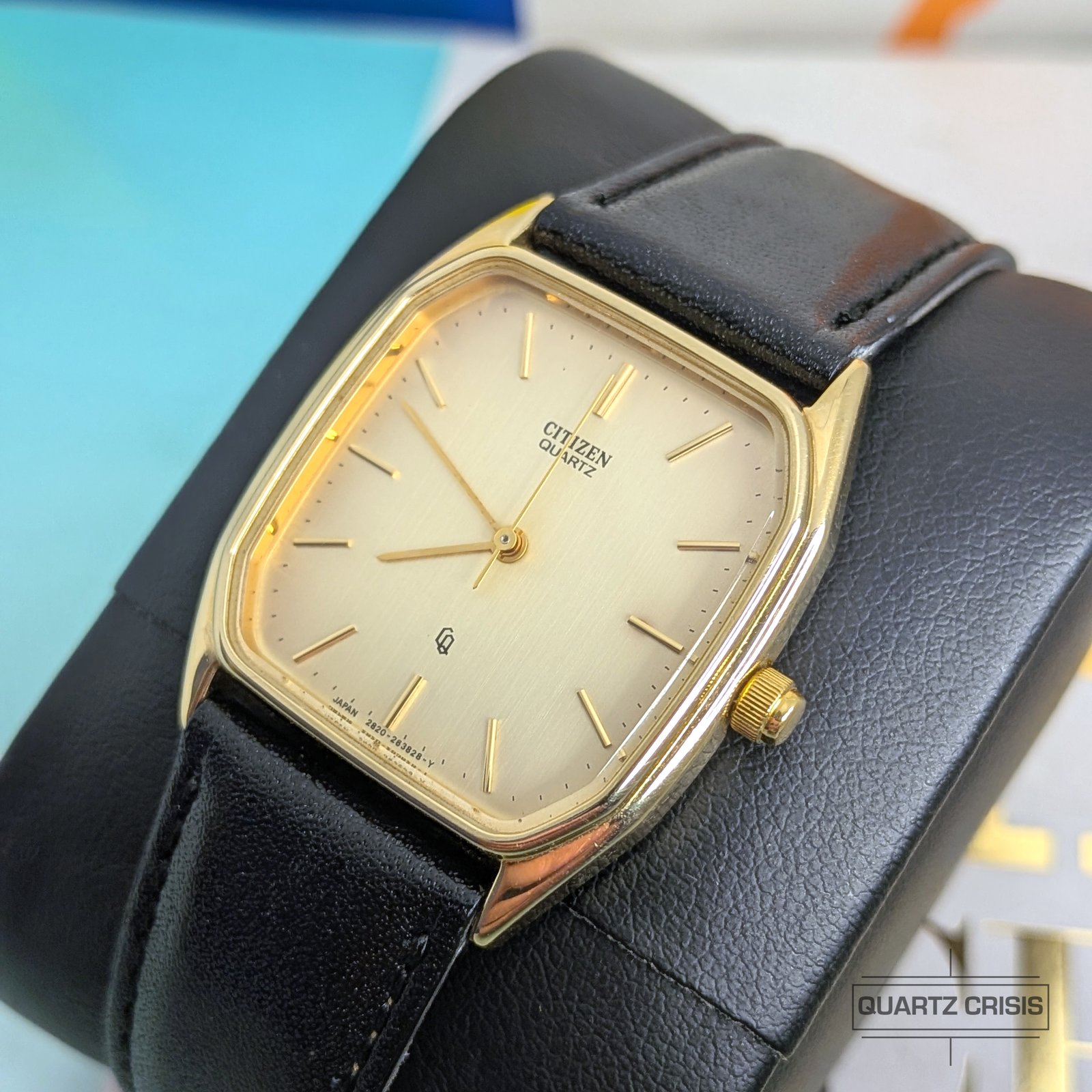 CITIZEN tank CQ ゴールド レクタンギュラー 稼働品 Vintage Citizen Tank Watch, Gold Plated Quartz, Japan Wristwatch