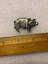 Vintage pewter biker pin Pig