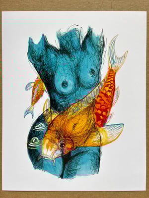 Image of Koi Woman Laserprint 8”x10”