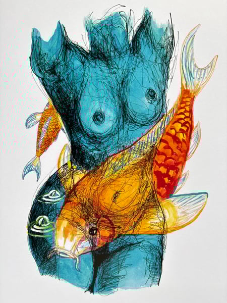 Image of Koi Woman Laserprint 8”x10”
