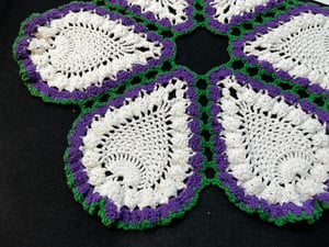 Image of Lot of 6 Pink, White & Purple Vintage Cotton Doilies