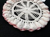 Image 3 of Lot of 5 Blue, Pink & White Vintage Cotton Doilies