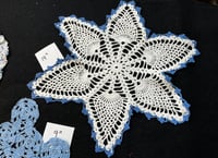 Image 5 of Lot of 5 Blue, Pink & White Vintage Cotton Doilies