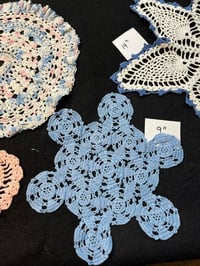 Image 6 of Lot of 5 Blue, Pink & White Vintage Cotton Doilies