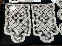 Image 3 of Lot of 4 Vintage Beige Cotton Doilies