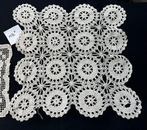 Image of Lot of 4 Vintage Beige Cotton Doilies