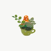 Image 2 of St. Patrick’s Mushroom tabletop polka dot ceramic mug