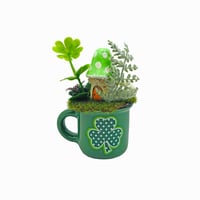 Image 2 of St. Patrick’s Mushroom tabletop green clover mug