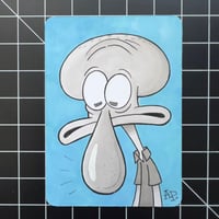 Sepia Squidward! - Blue (Sketch Card)
