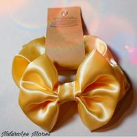 Yellow Satin New Born Baby Stretch Bow Headband Product