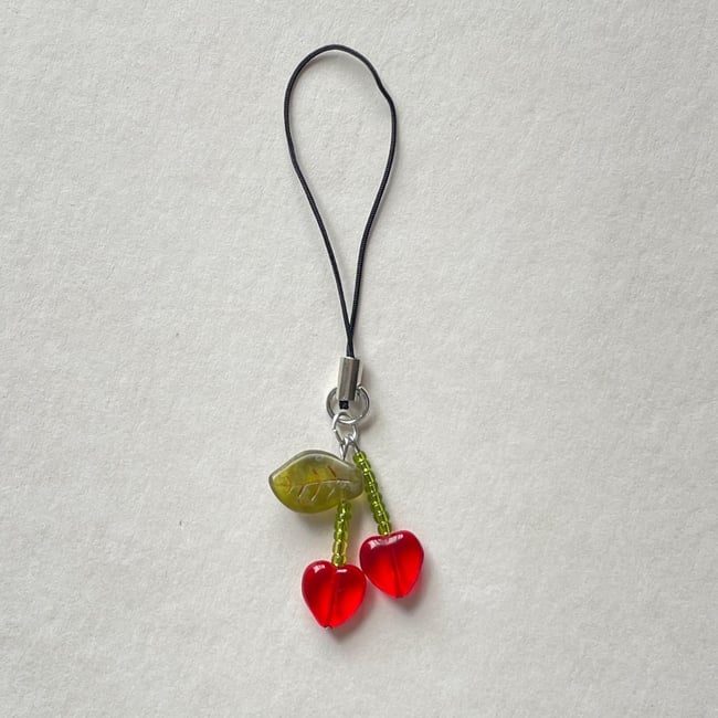 cherry with picasso leaf  charm