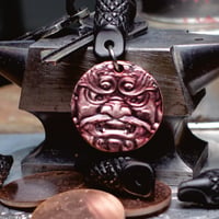 Image 1 of Chinese Nuo Ritual Mask EDC Fidget Clicker Keychain