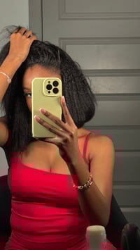 Image 1 of 12” Kinky Straight Bob Half Wig Unit